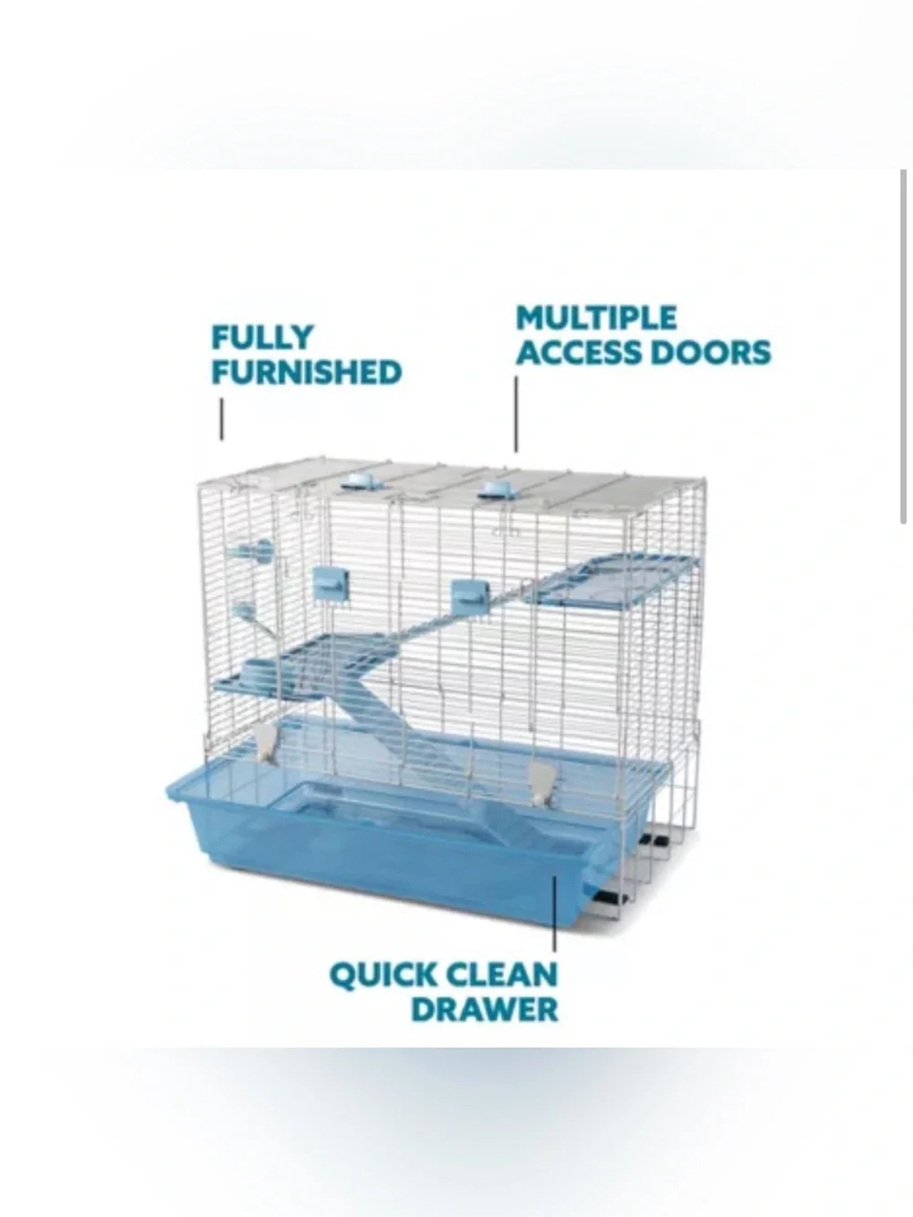 Full Checks Blue Hamster Cage Starter Kit - Start-Up Dream Home